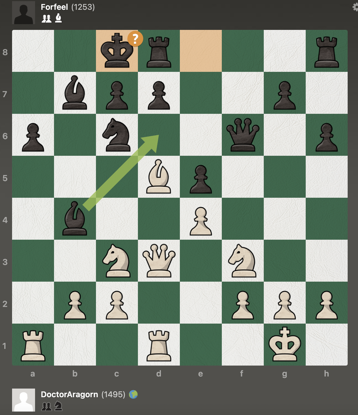 I want to move one of my rooks to defend my pawn on c6. Why one is